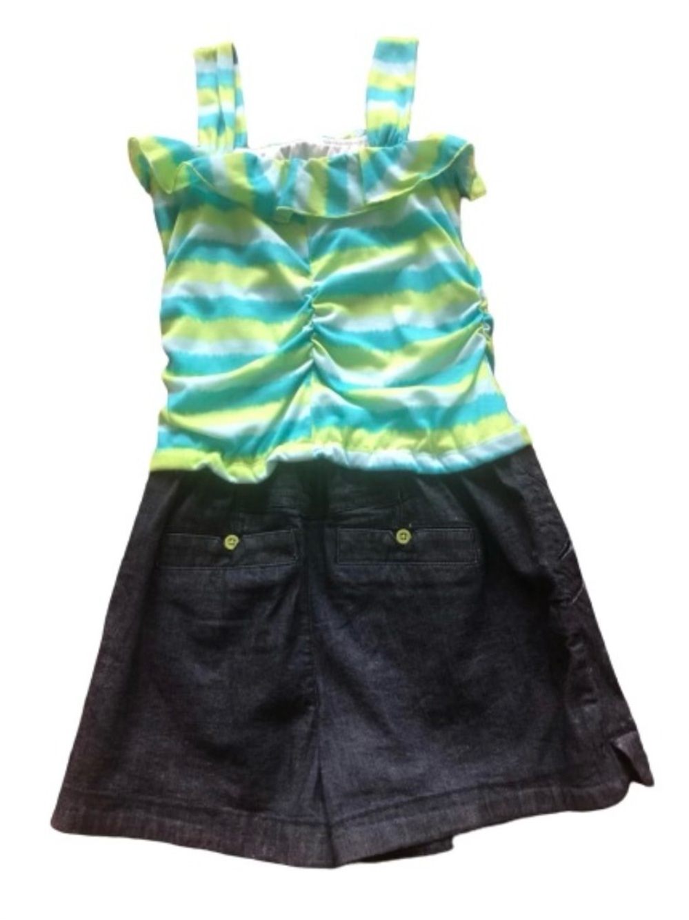 Jolt Girls Green Strappy Romper Dress